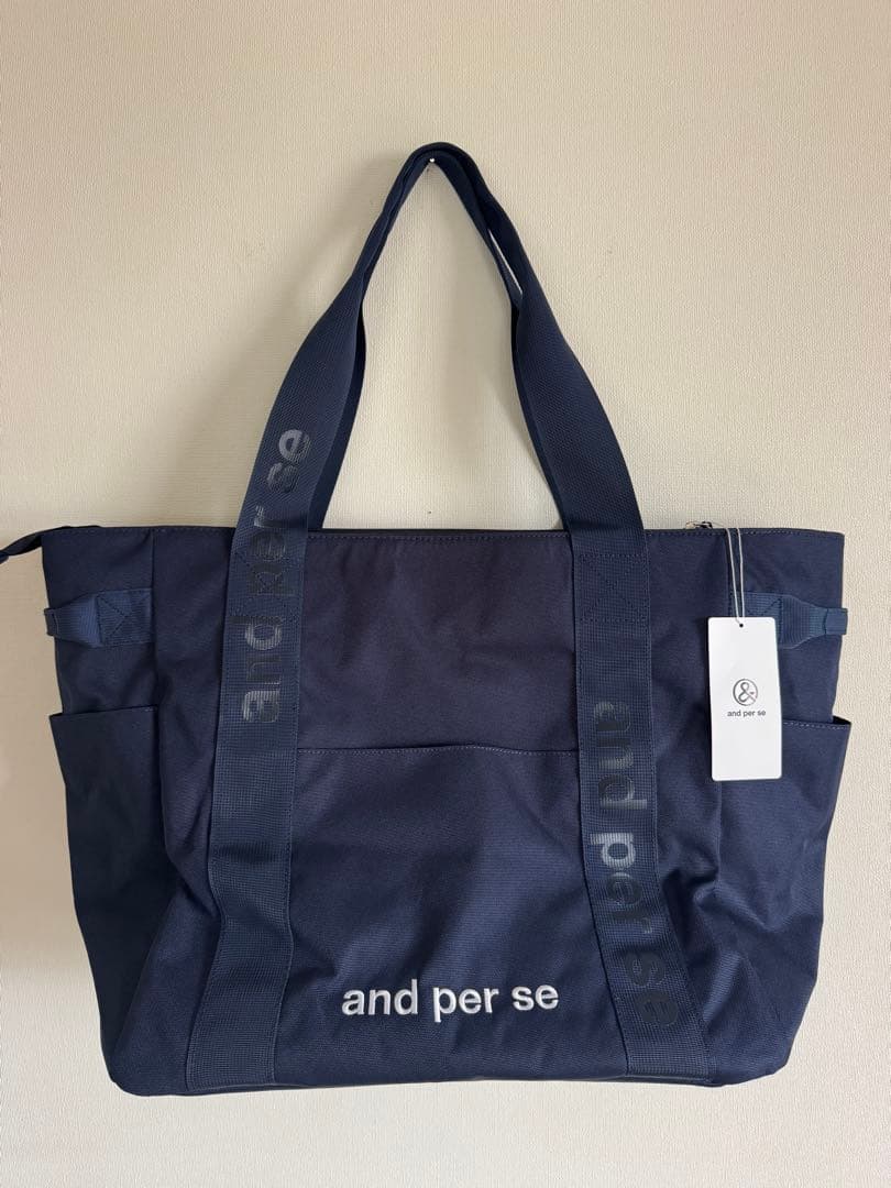 and per se ネイビー トートバッグ 新品タグ付き