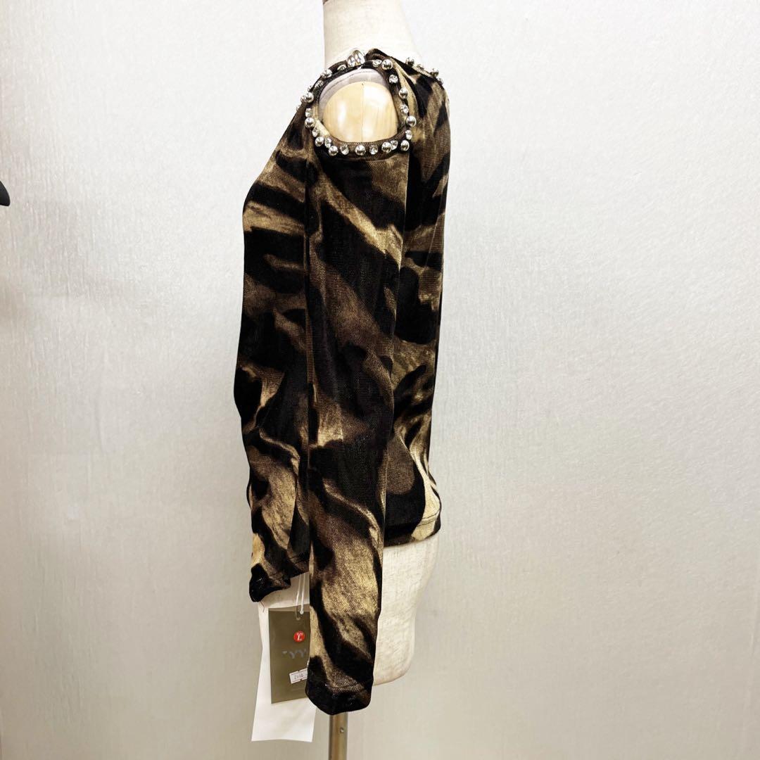新品 社交ダンス トップス 肩あき ラインストーン パワーネット