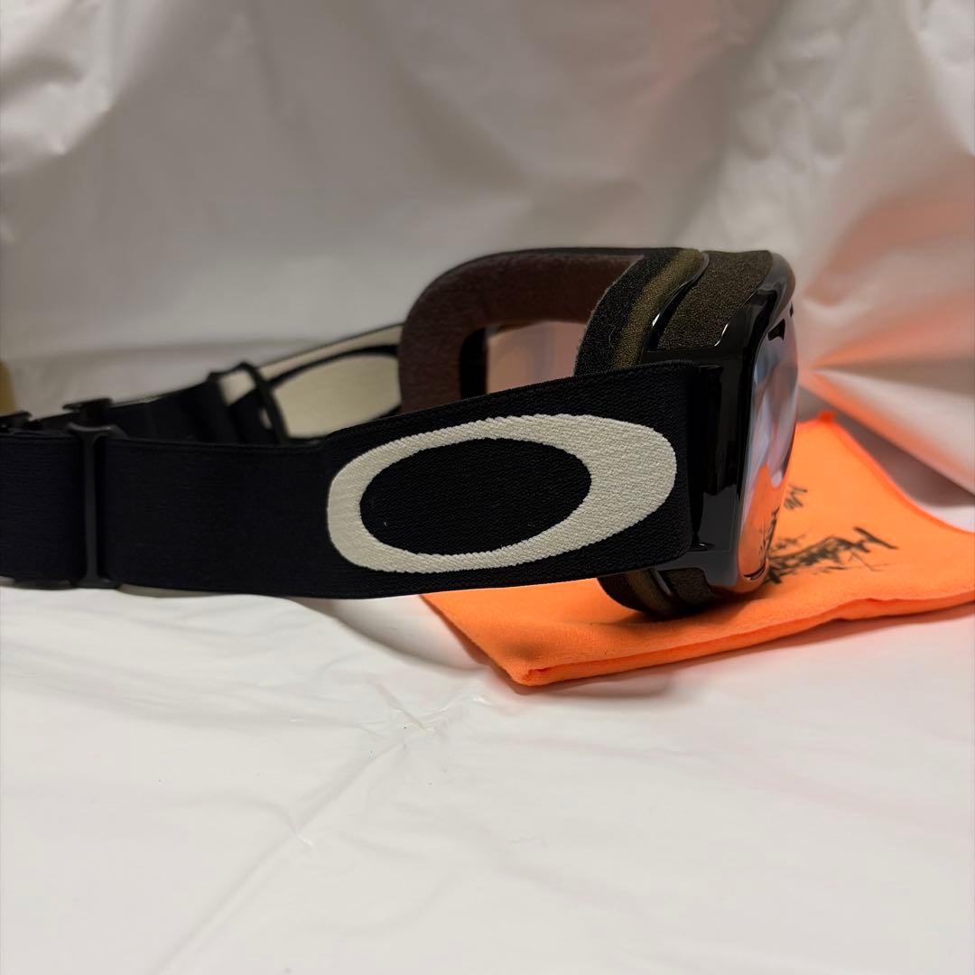 美品 Oakley オークリー スノーボード スキー ゴーグル 黒 ミラーレンズ