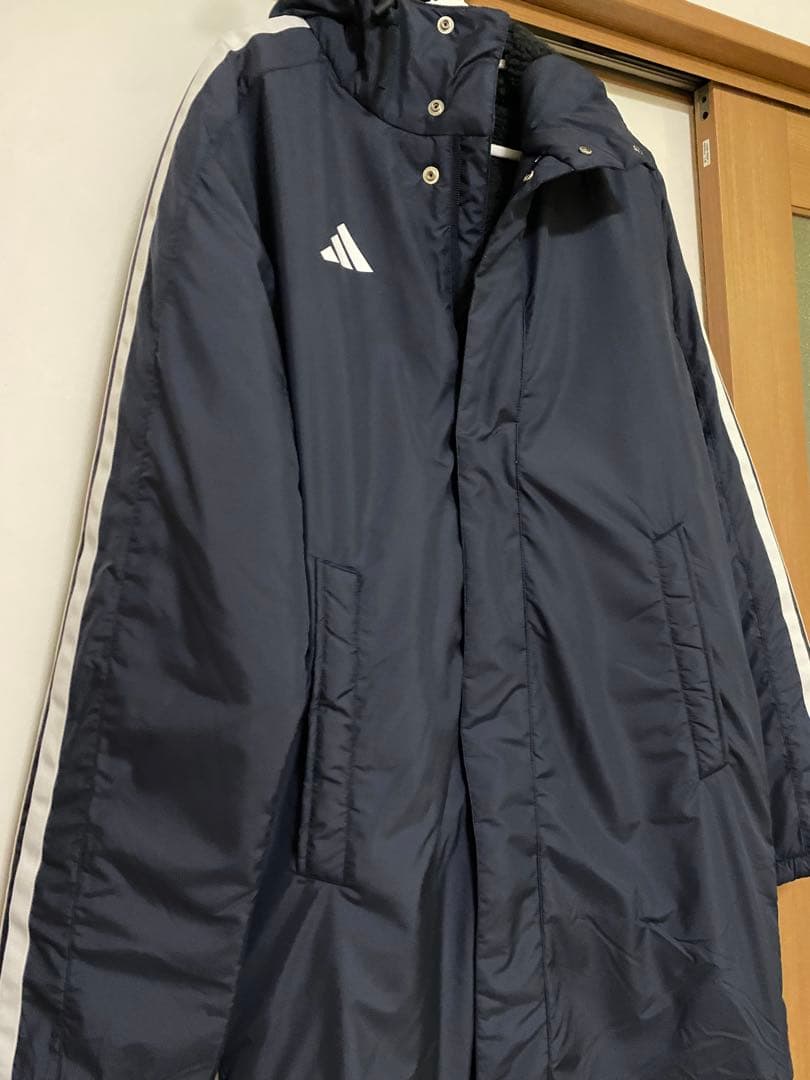 adidas フリース内側 ベンチコート ネイビL 新品タグ付き　KA1303