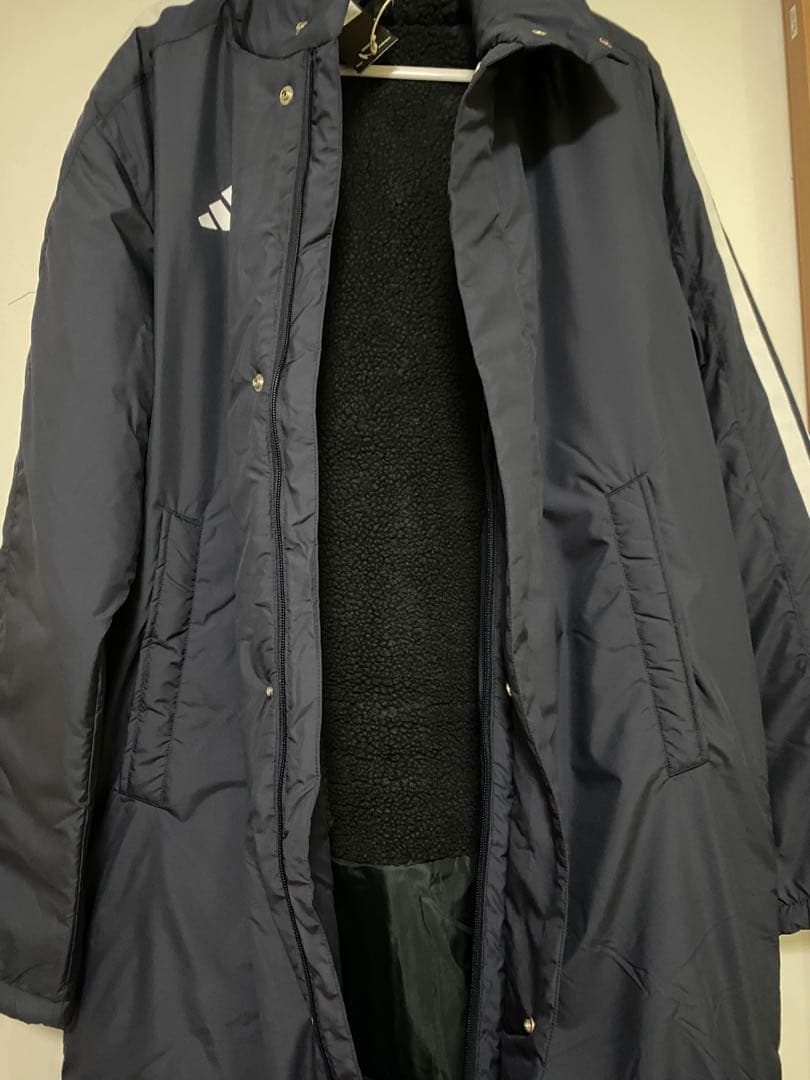 adidas フリース内側 ベンチコート ネイビL 新品タグ付き　KA1303