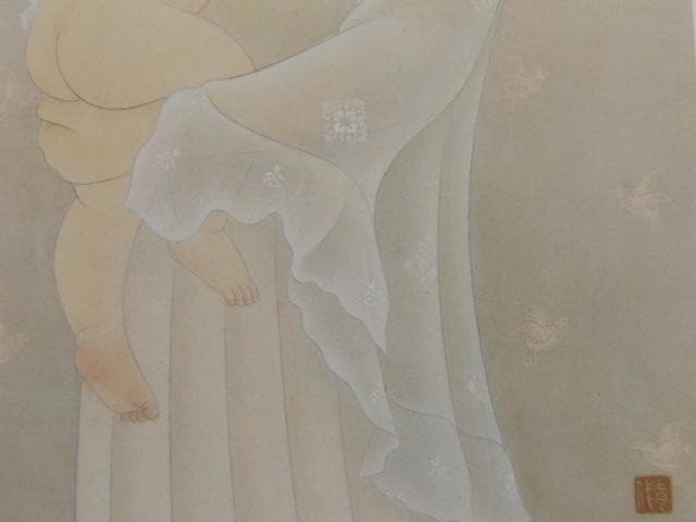安田育代、【母と子】、希少な額装用画集より、新品額装付、状態良好