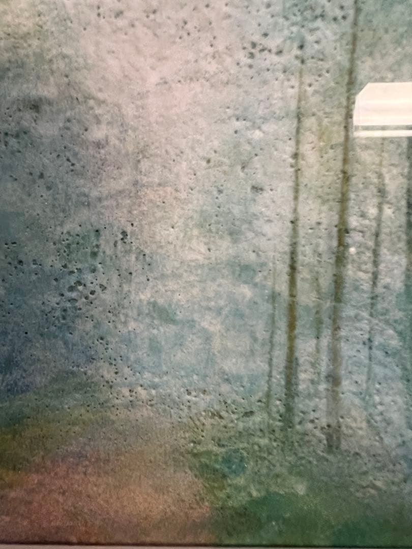 心落ち着く油絵　山道　宇佳　サイズ絵画22.7X15.7額40X23x5.8㎝