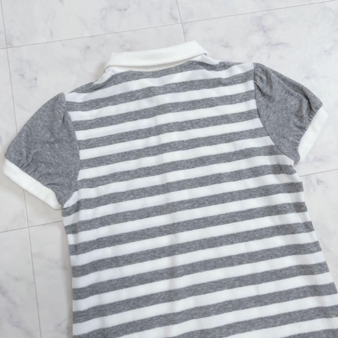 BEAMS GOLF ポロシャツワンピース パイル ボーダー S ゴルフウェア