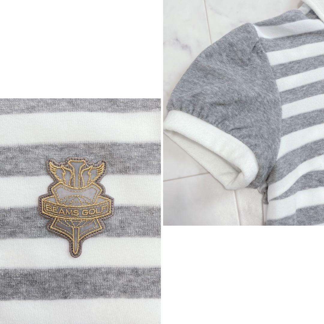 BEAMS GOLF ポロシャツワンピース パイル ボーダー S ゴルフウェア