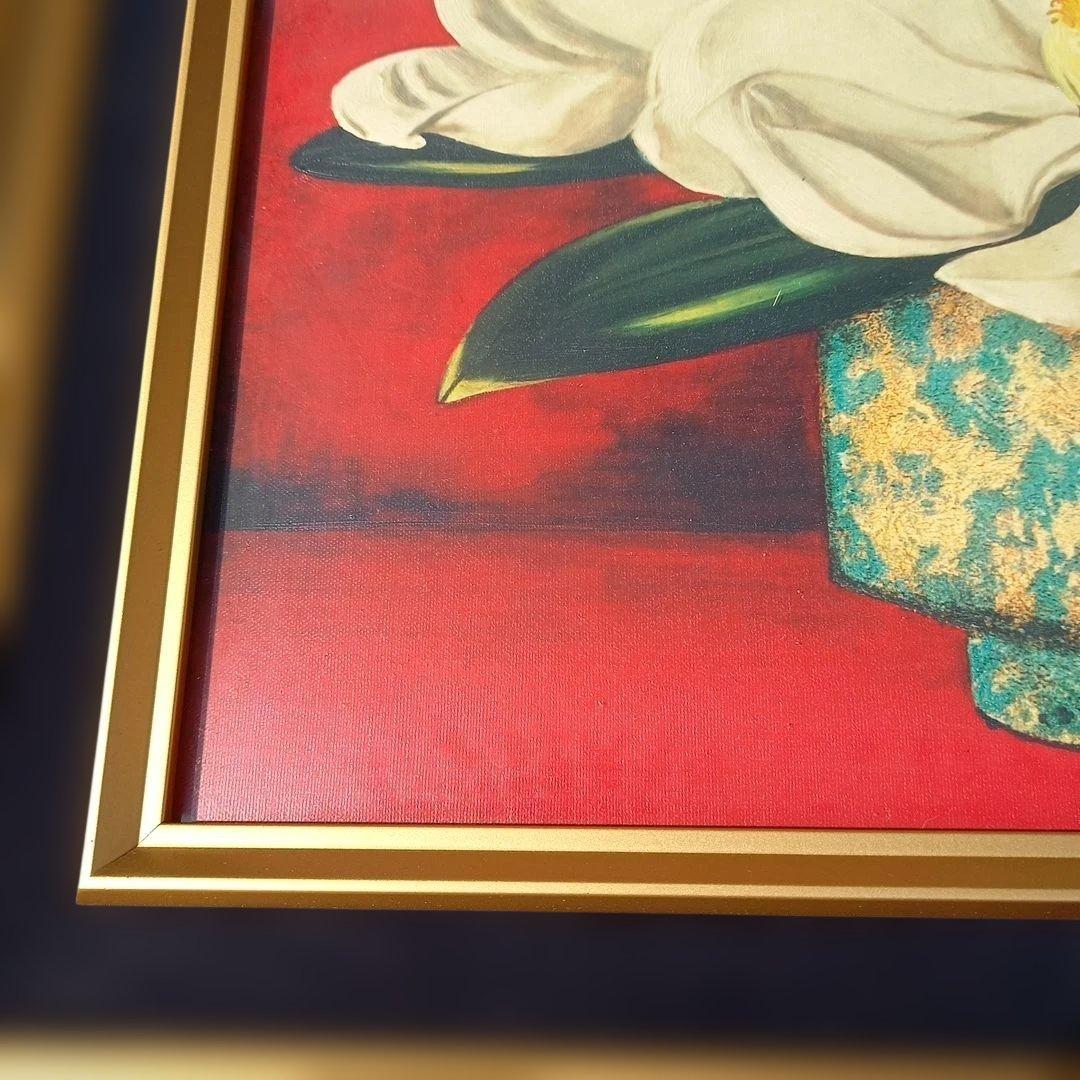 日本の洋画家、高野三三男（こうの みさお）油彩画「泰山木（たいさんぼく）」