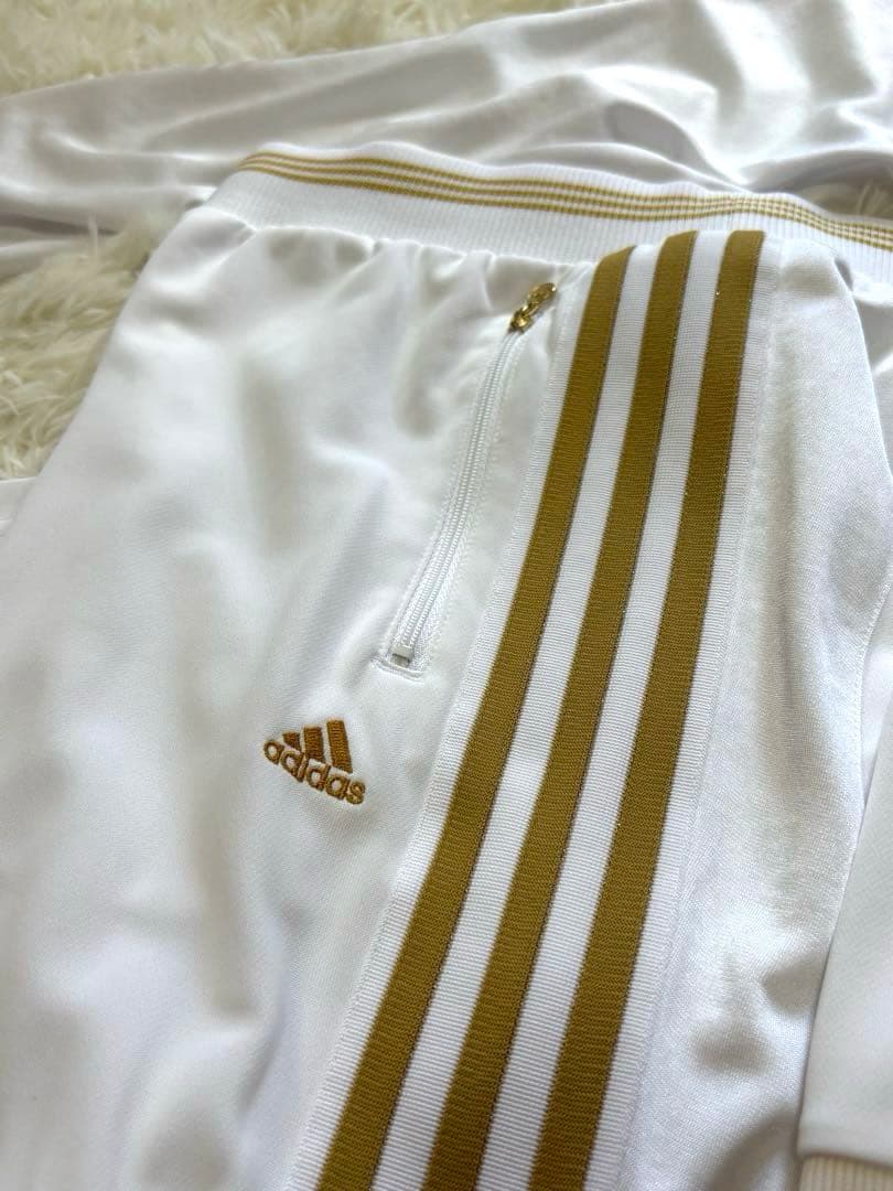 ieks 様^ ^Adidas ジャージ ホワイト×ゴールド 美品