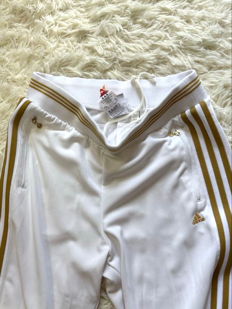 ieks 様^ ^Adidas ジャージ ホワイト×ゴールド 美品