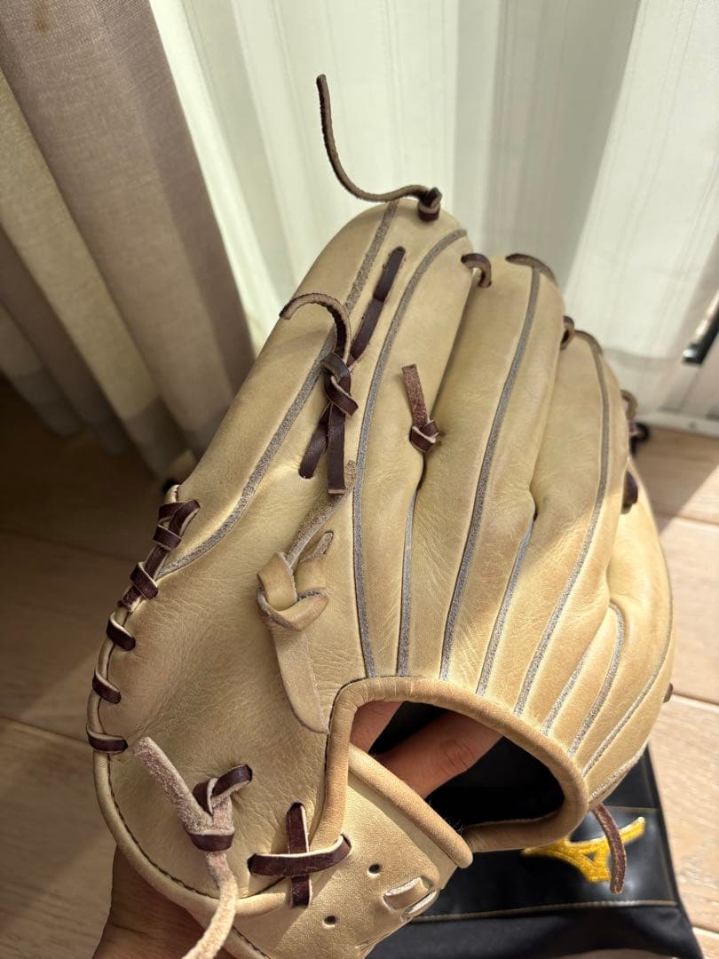 Mizuno Pro 軟式グローブ ベージュ 美品　専用袋付き