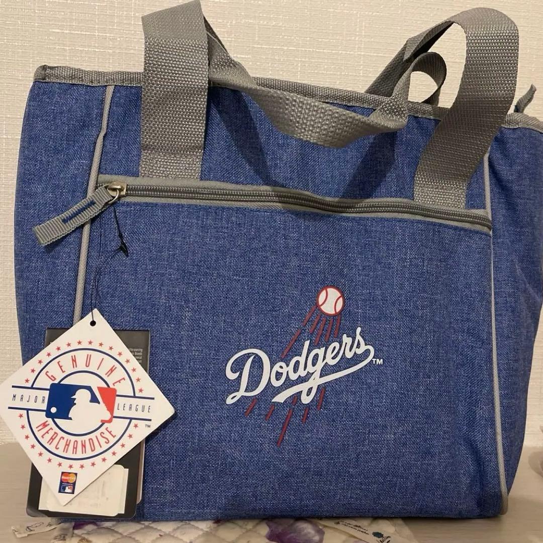 新品タグ付　ロサンゼルス・ドジャース　 球場購入 デニム風生地クーラーバッグ