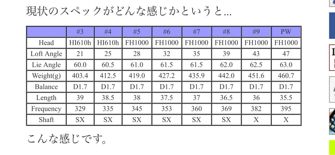 フォーティーン FH1000 DG200 レアグリップ7本 （4番~P）＋1本