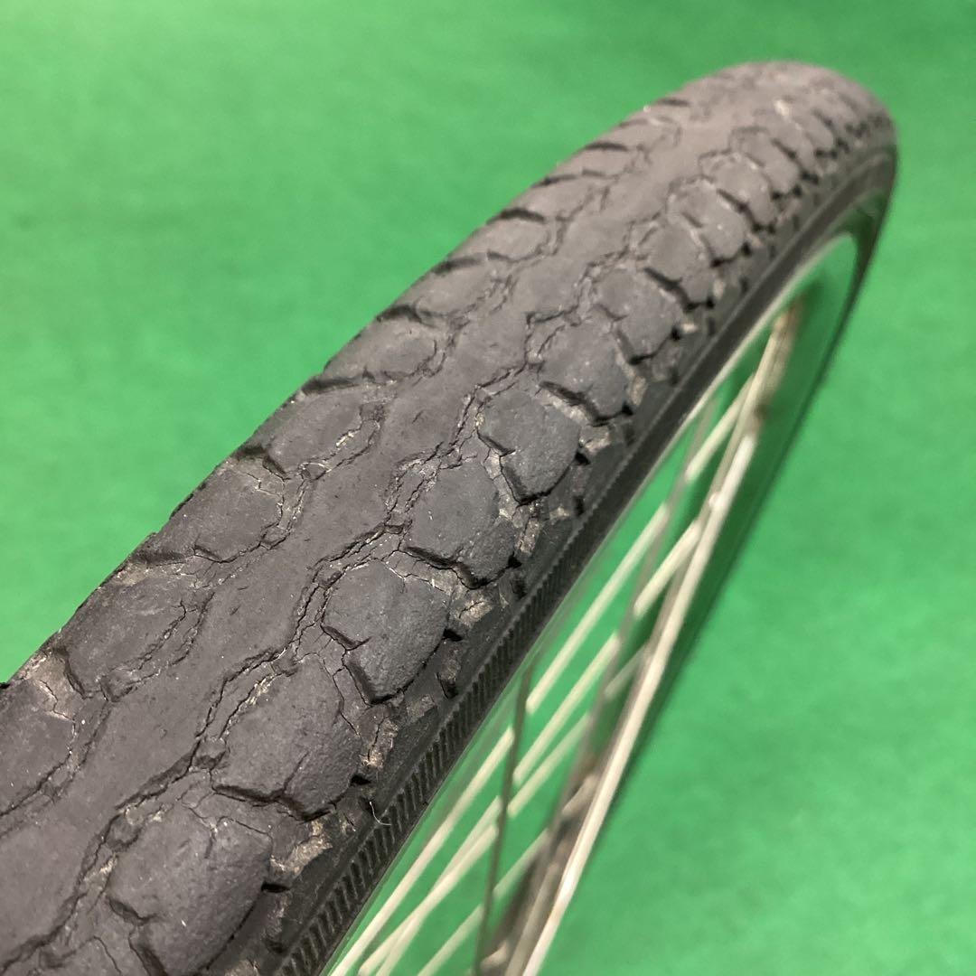 ステンレスリム　前輪　27x1-3/8 タイヤ付 ハブダイナモ j1端子