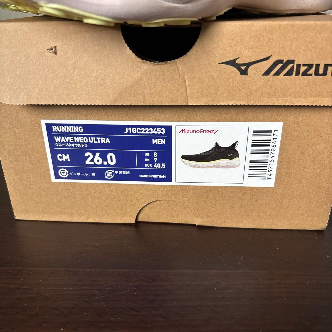 26cm　ミズノ　ランニング　シューズ　定価25,300　ウエーブネオ ウルトラ