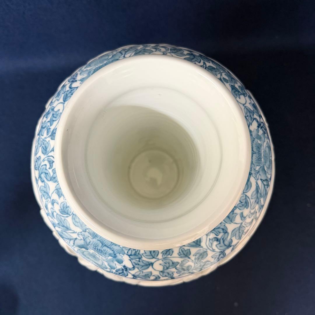 唐草透彫 花瓶 吉窯 龍泉 窯主 吉田茂 伝統工芸士 花器 華道具 共箱