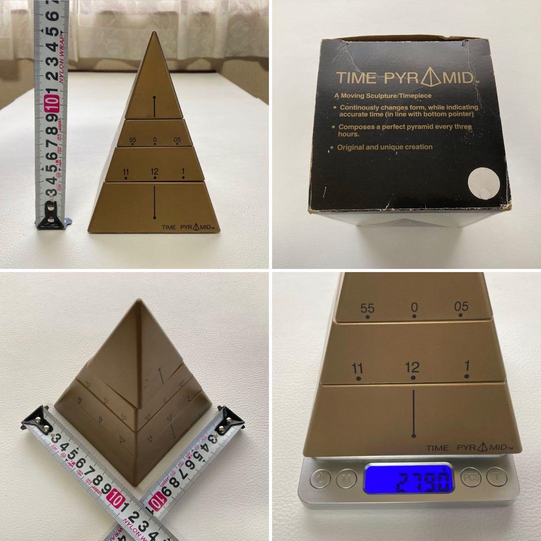 TIME PYRAMID 置き時計 ピラミッド型 回転式 ゴールド 置物 レトロ