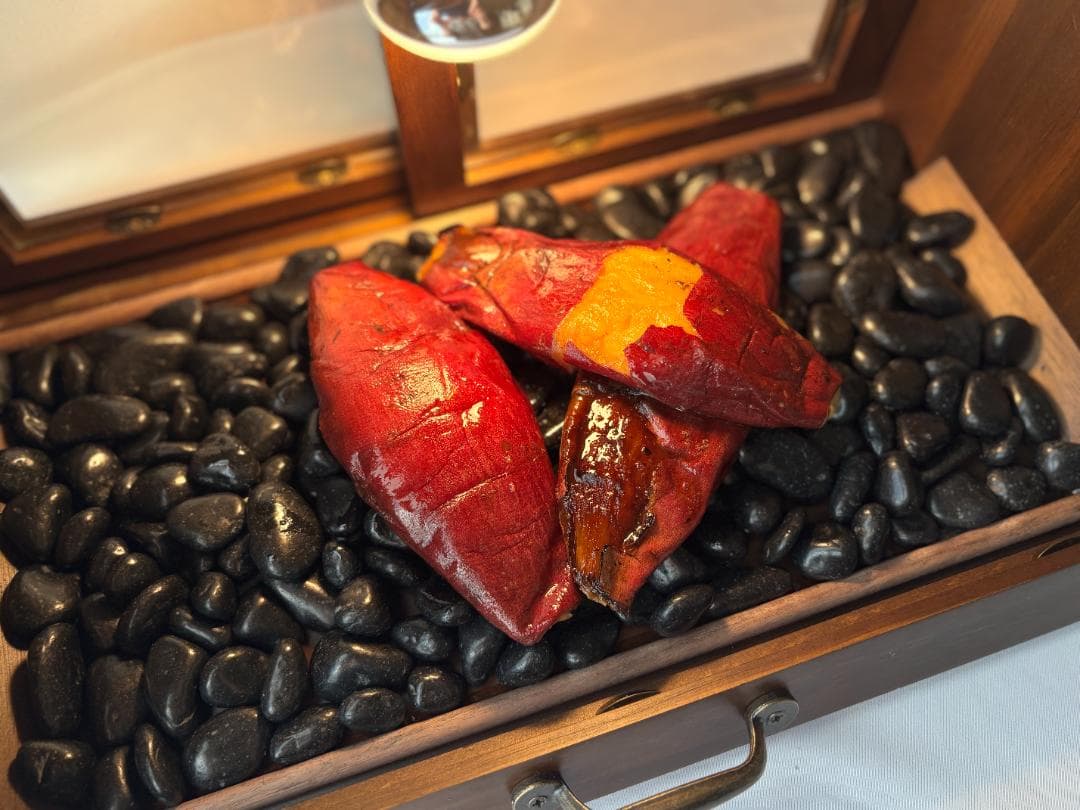 木製ホットショーケース 焼き芋保温ディスプレイケース【ダークブラウン】