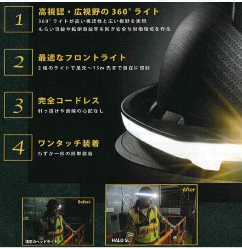 新品　未使用品　HALO　SL　S-101-SS21 ヘルメット用 LEDライト