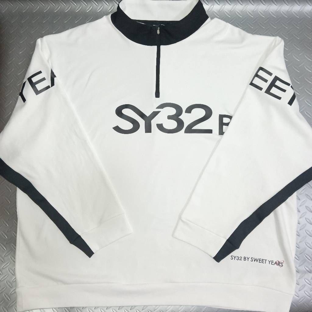 SY32 by SWEET YEARS ゴルフウェア ジップアップ シャツ 白