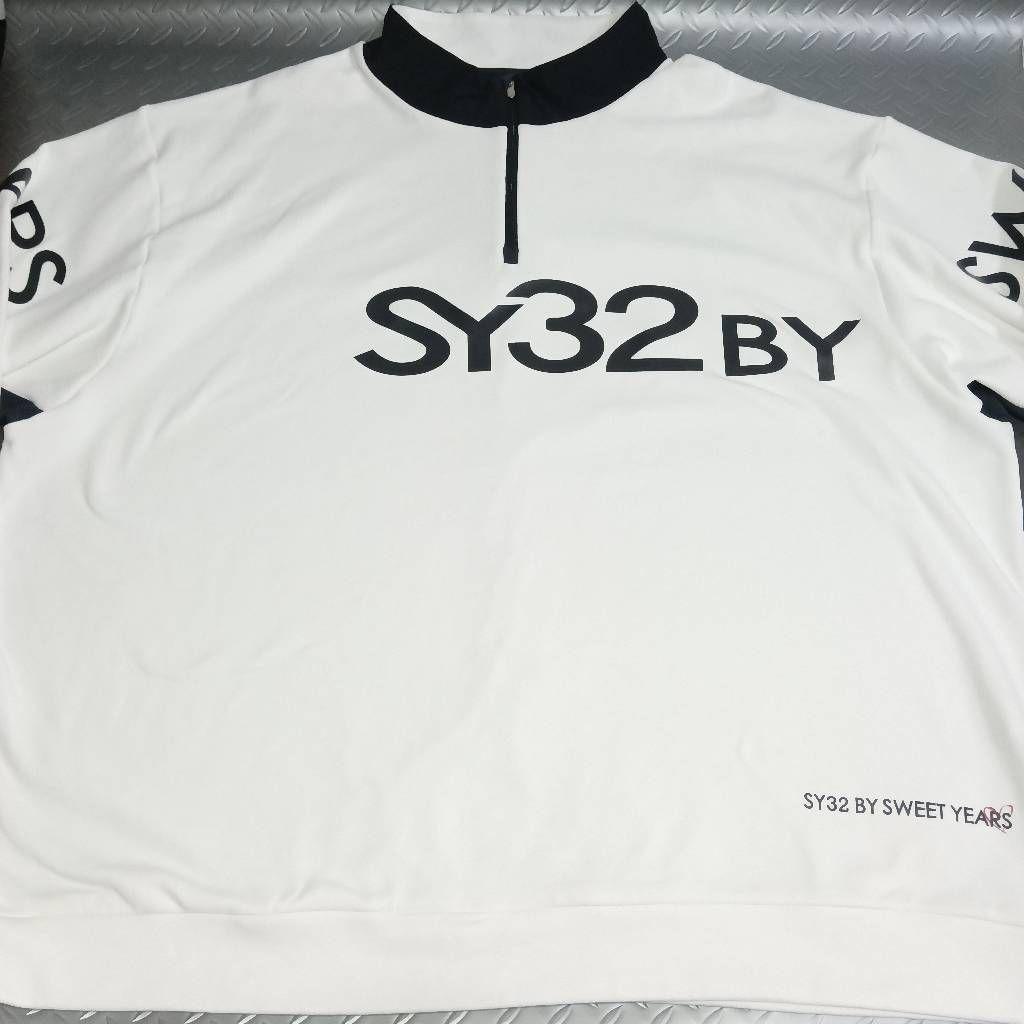 SY32 by SWEET YEARS ゴルフウェア ジップアップ シャツ 白