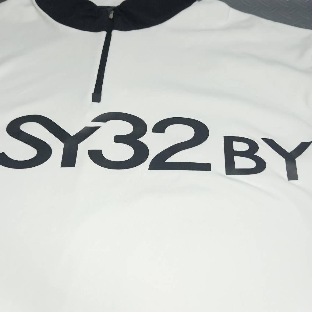 SY32 by SWEET YEARS ゴルフウェア ジップアップ シャツ 白