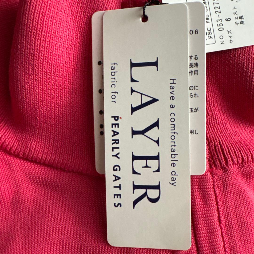 【新品　未使用】PEARLY GATES LAYER ピンク シャツ サイズ6