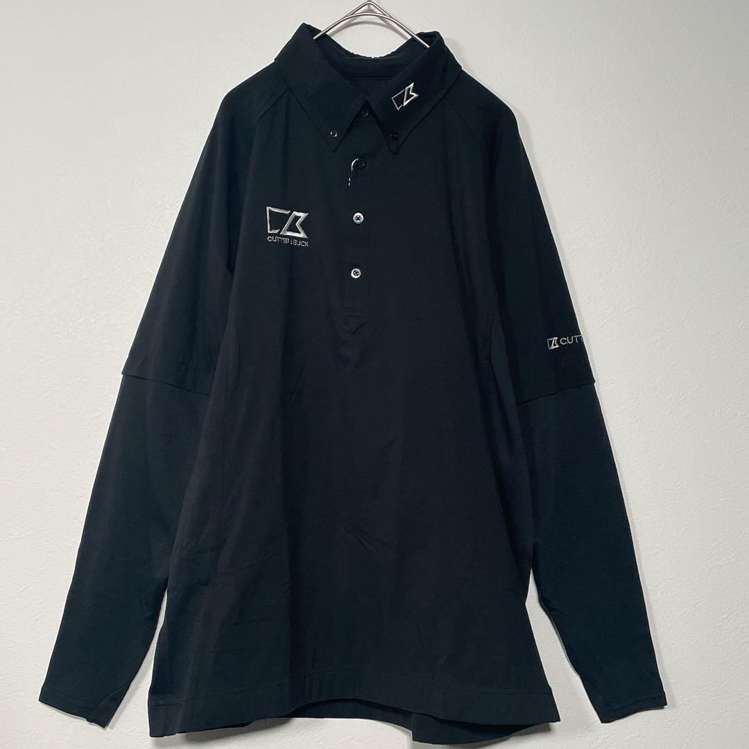 【新品タグ付き】カッター＆バック 高機能4WAY 長袖ゴルフポロシャツ L 黒