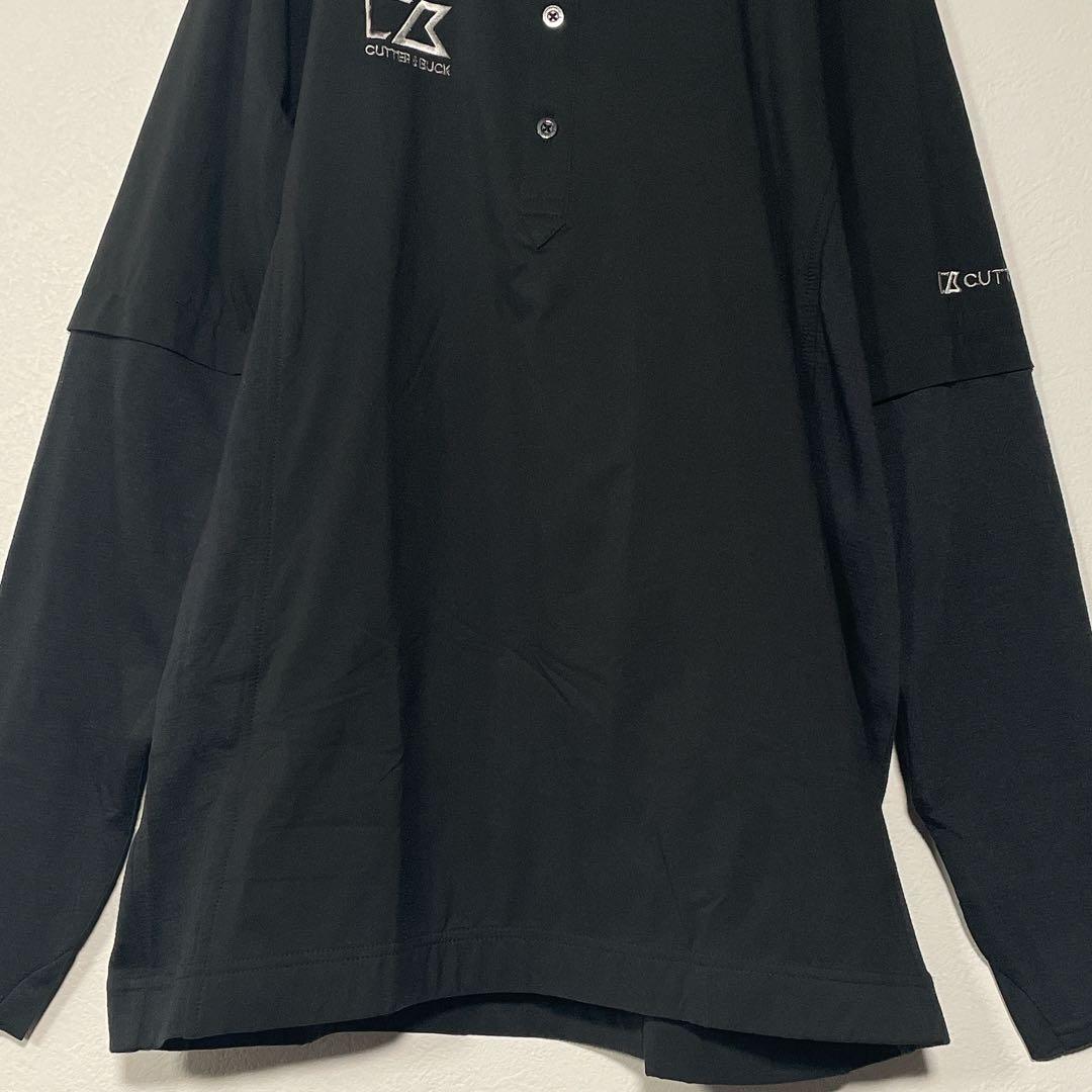 【新品タグ付き】カッター＆バック 高機能4WAY 長袖ゴルフポロシャツ L 黒