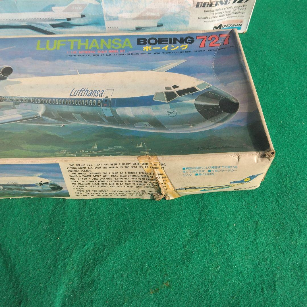 ボーイング727 1/98TWA,1/120 ルフトハンザ 　モノグラム未開封