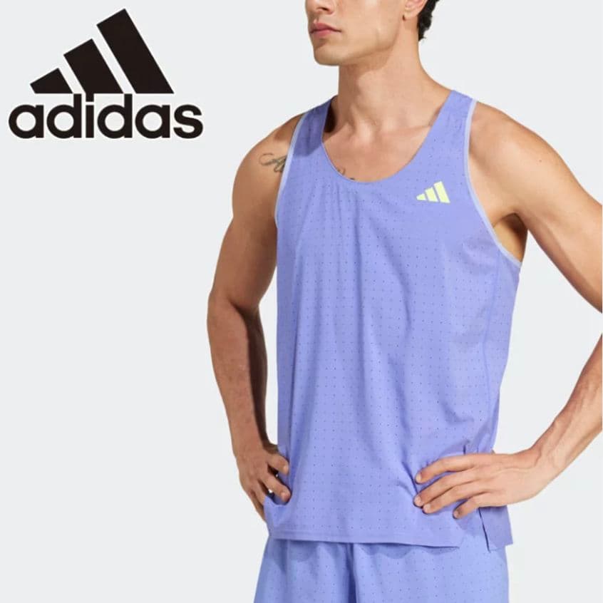 ■新品 adidas ADIZERO シングレット 紫S タンクトップ■