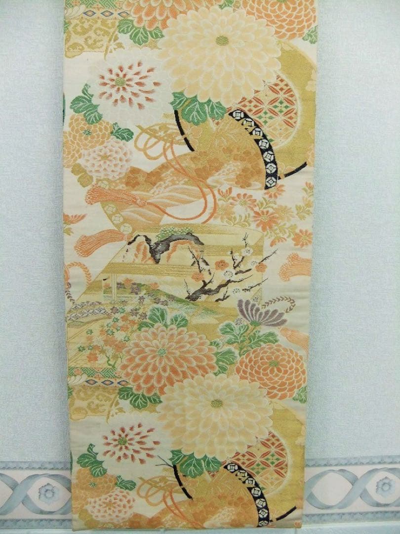 【(16)1550】198cm/タペストリー等/昭和初期の帯リメイク