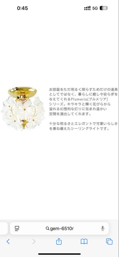 ぴぃちゃん✩.*˚ブーケ シーリングライト GEM-6510 LE