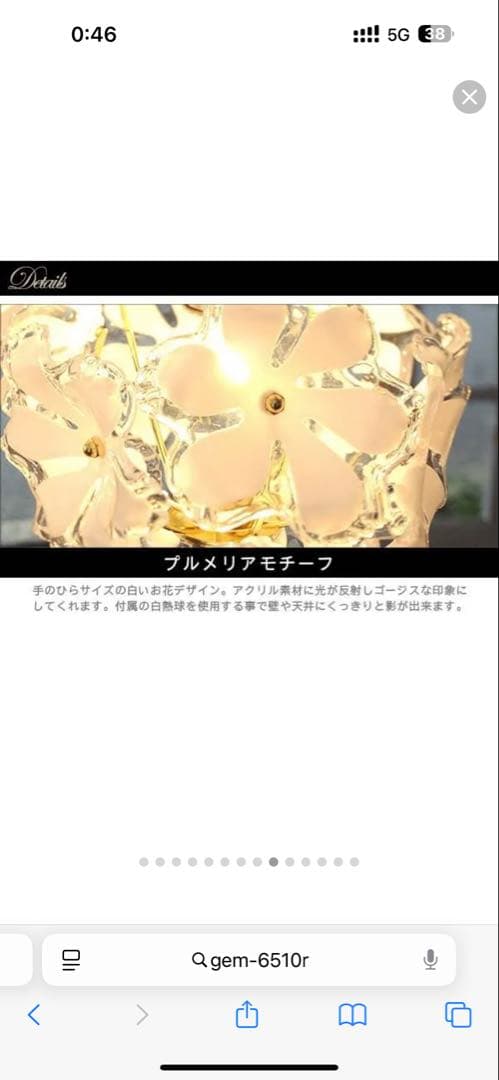 ぴぃちゃん✩.*˚ブーケ シーリングライト GEM-6510 LE