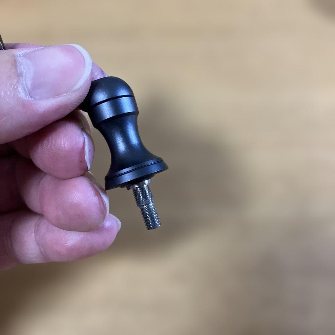 美品　夢屋　センシティブショートハンドル　30mm アルミノブ　スタンド