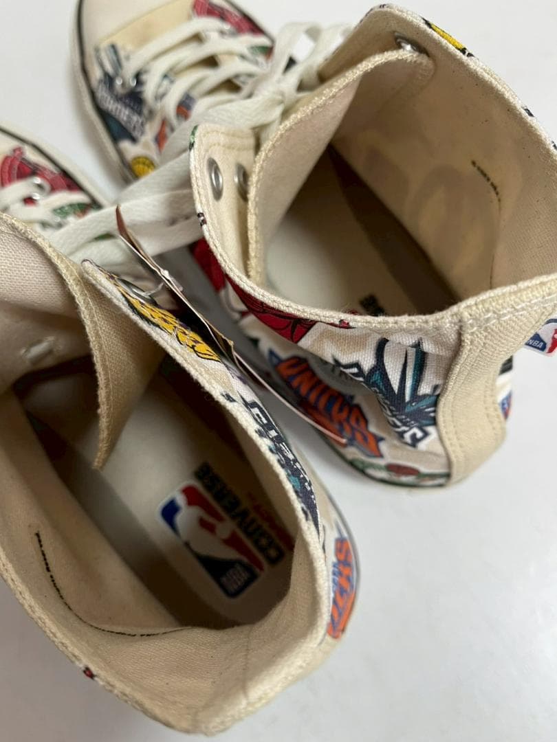 コンバース×NBAコラボスニーカー◆27cm・ハイカット・NBAバスケチームロゴ