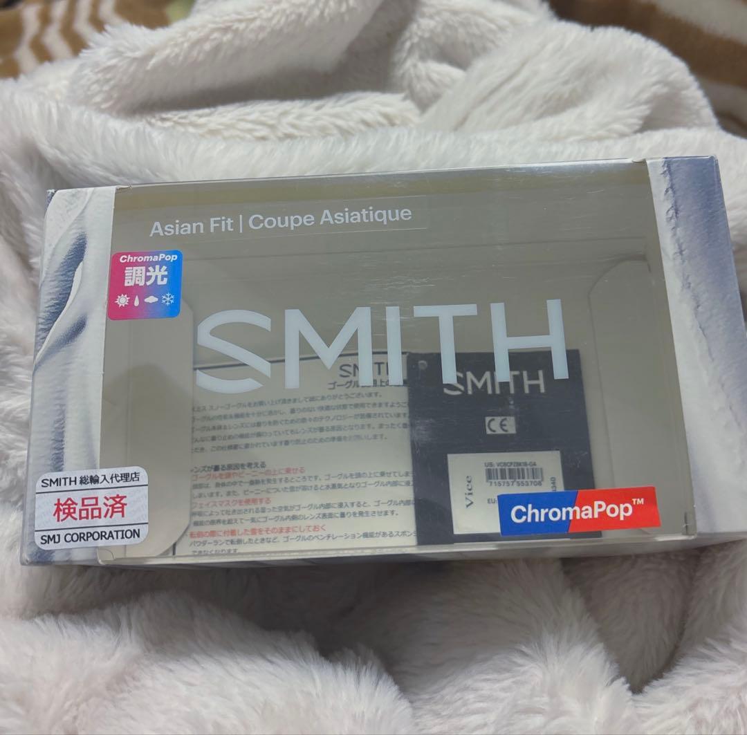 美品】SMITH スノーボードゴーグル chromapop ブルー　ローズ