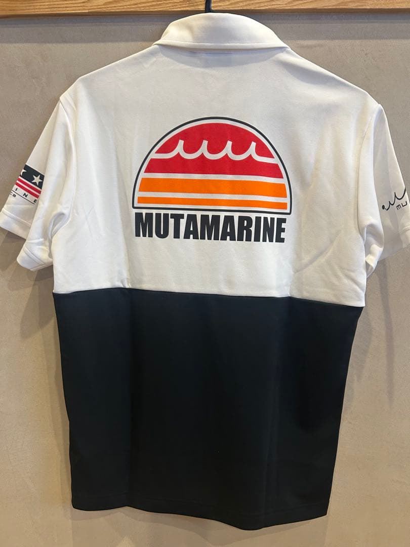 新品　muta MARINE ポロシャツ 半袖 白×黒 サイズM ゴルフ