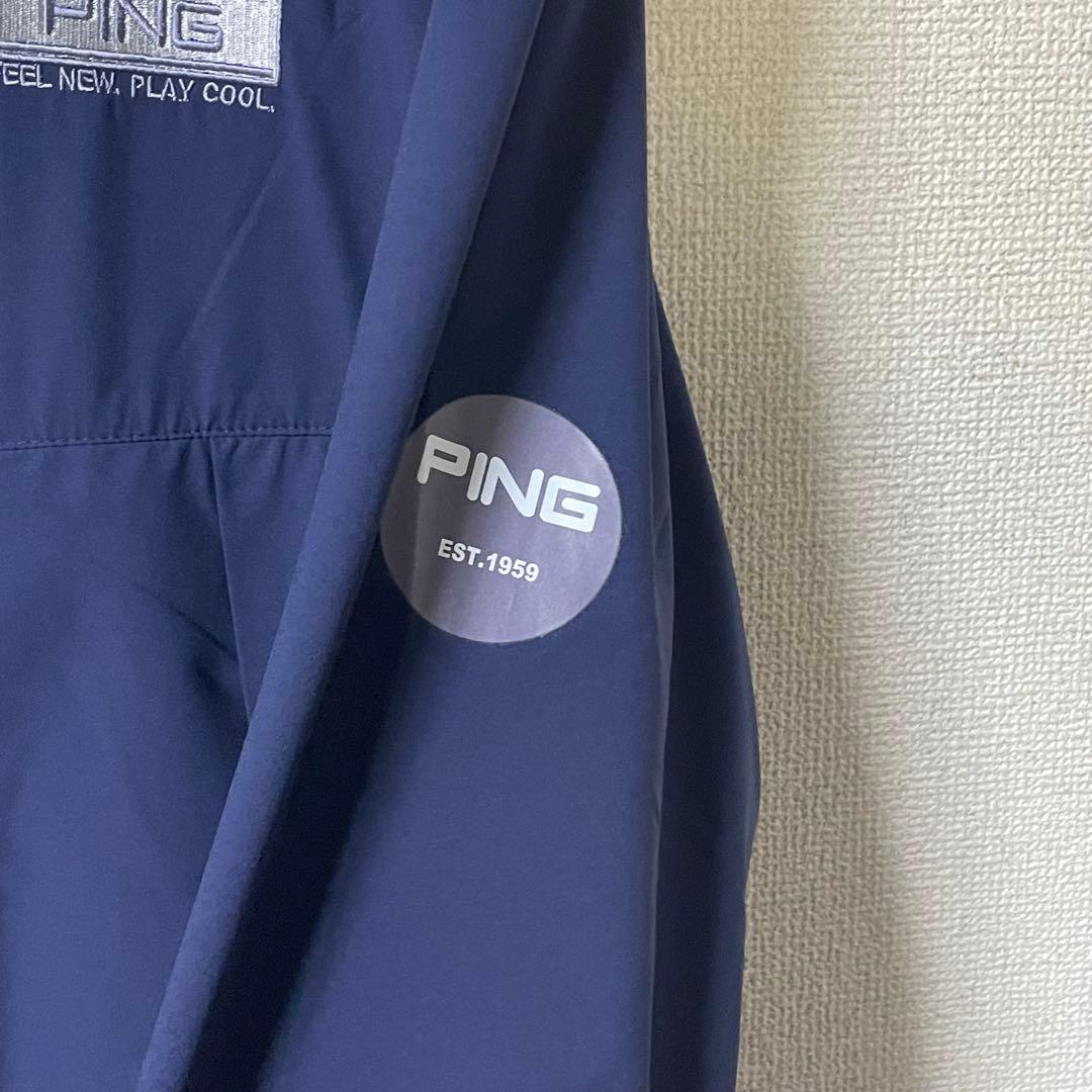 PING 3WAY ジャケット ブルゾン ライナーベスト フーディ 紺 LL