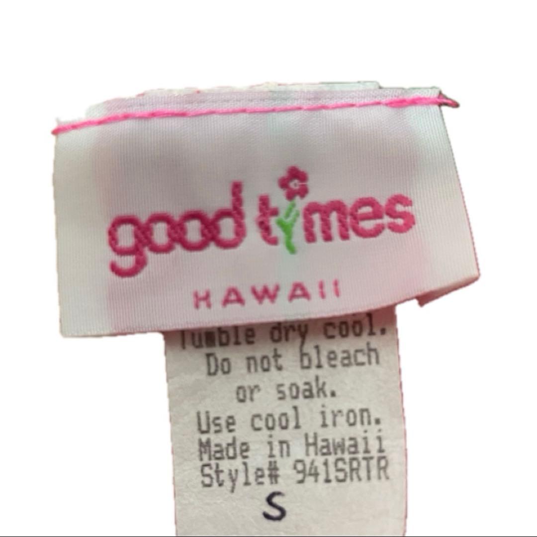 Good Times☆ハワイアンロングラッフルスリーブソフトマーメイドドレス☆S
