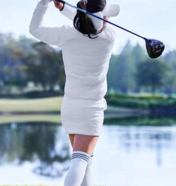 ⛳️寒波対策⭐アディダス★Golf 中綿ジャケット・スカート 白 L