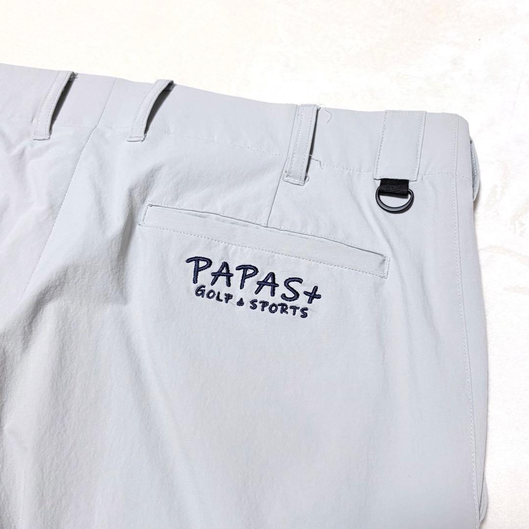 【極美品】PAPAS+ ゴルフスラックスパンツ 刺繍ロゴ 希少モデル 50