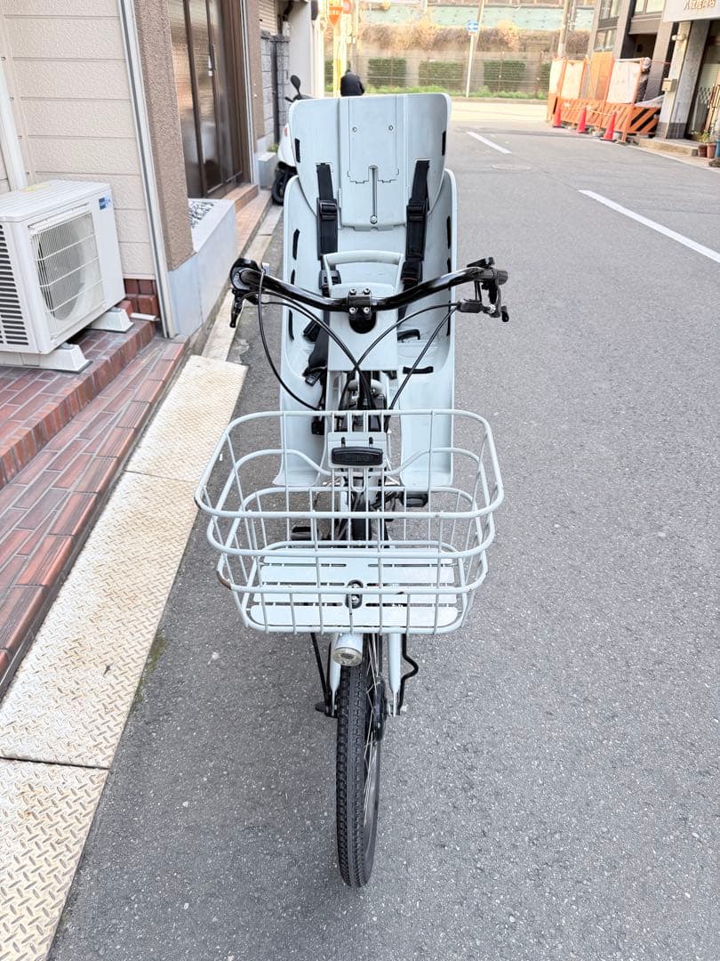 子供乗せ　3人　ブリヂストン　電動アシスト自転車 チャイルドシート付き グレー