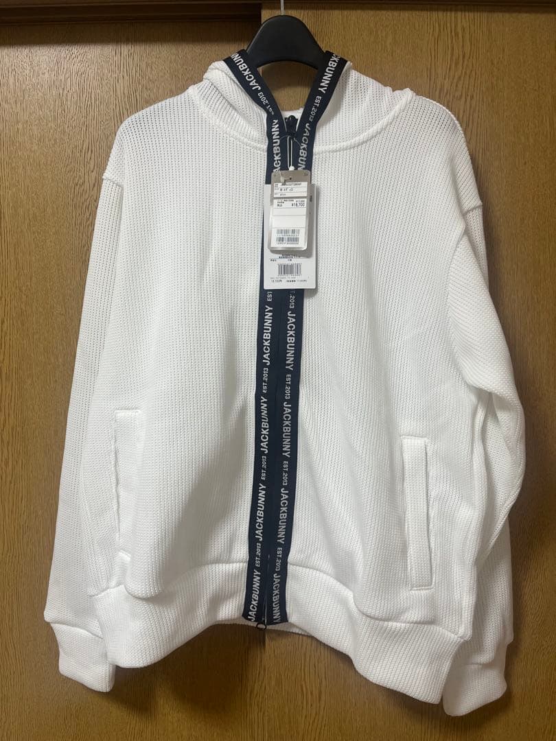 Jack Bunny!! ジャックバニー 長袖 フルジップ パーカー 白