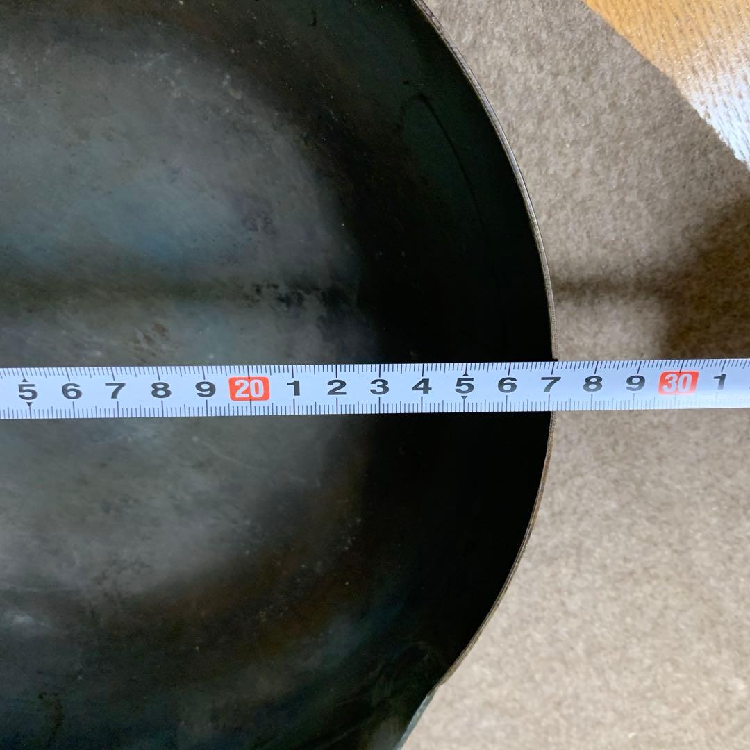 山田工業所 鉄打出 片手 中華鍋 平底 27cm（1.6mm厚）