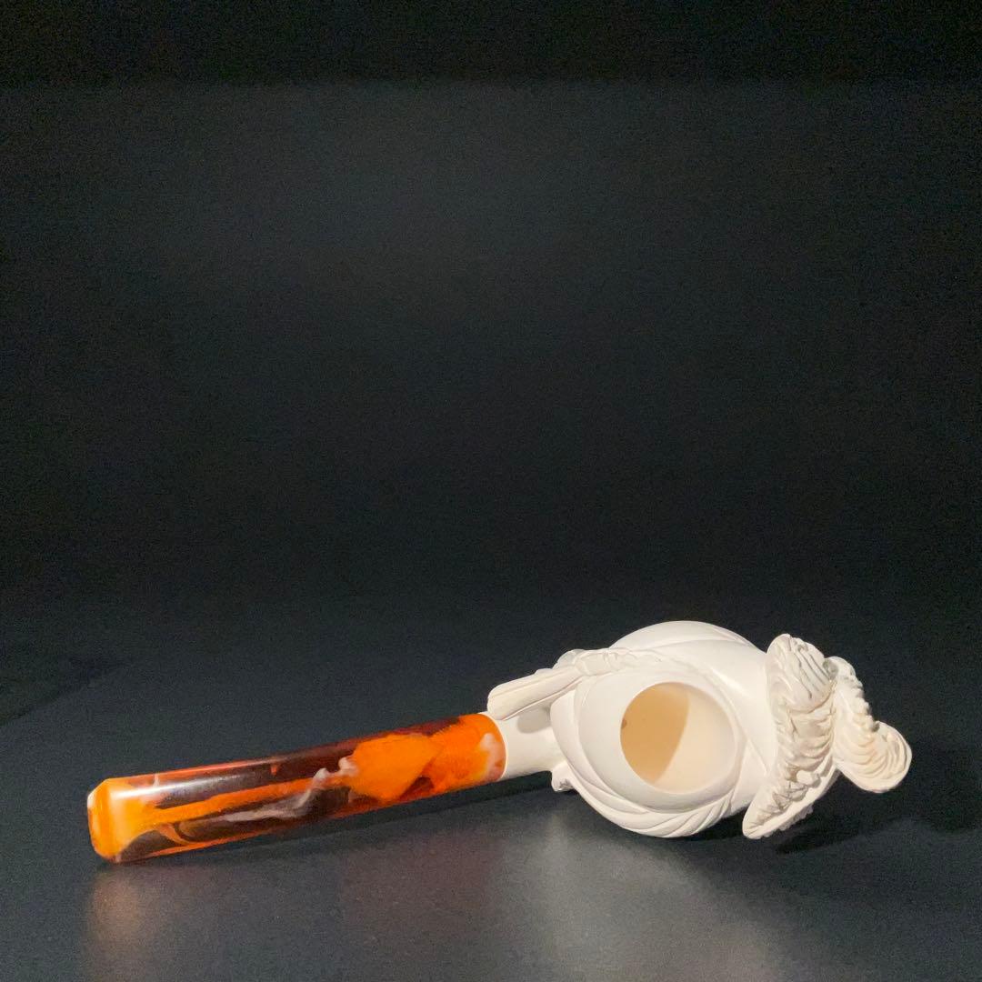 メシャム　海泡石パイプ　人物図　喫煙具　長さ14.0cm R1381お8