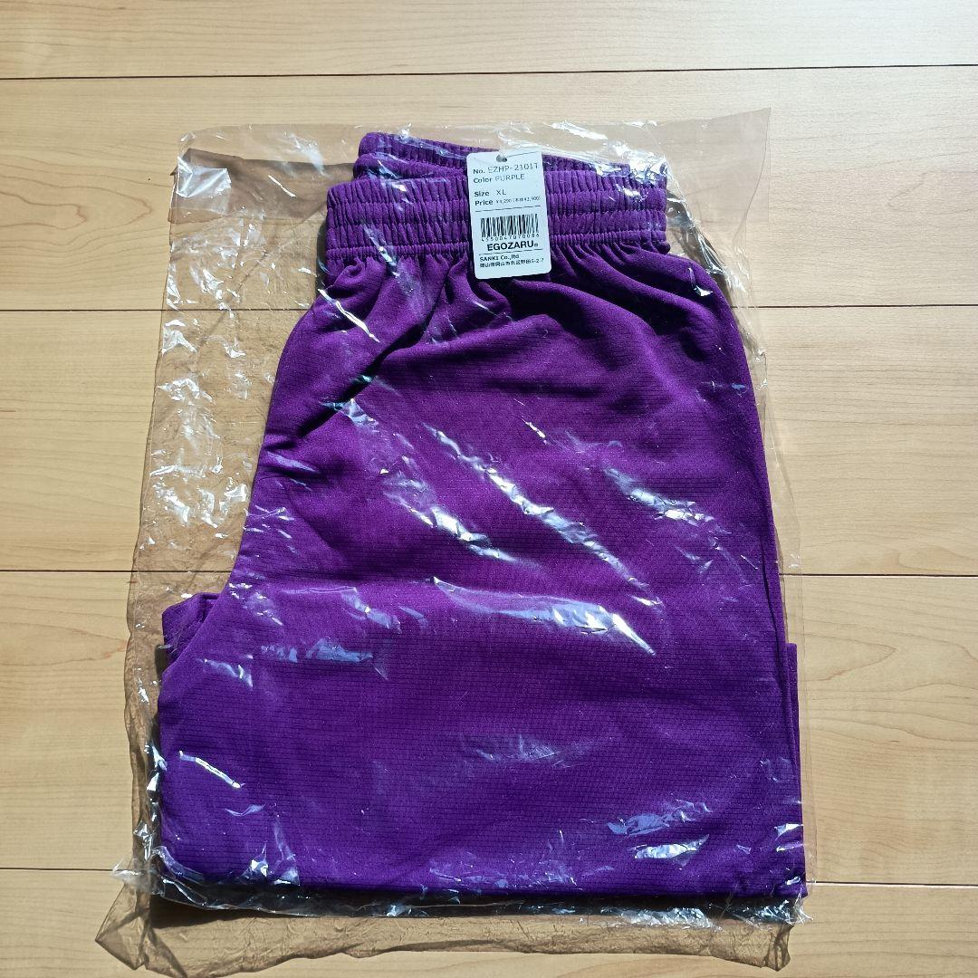 【新品未開封品】エゴザル　バスパン　Tシャツ セット 紫　XL