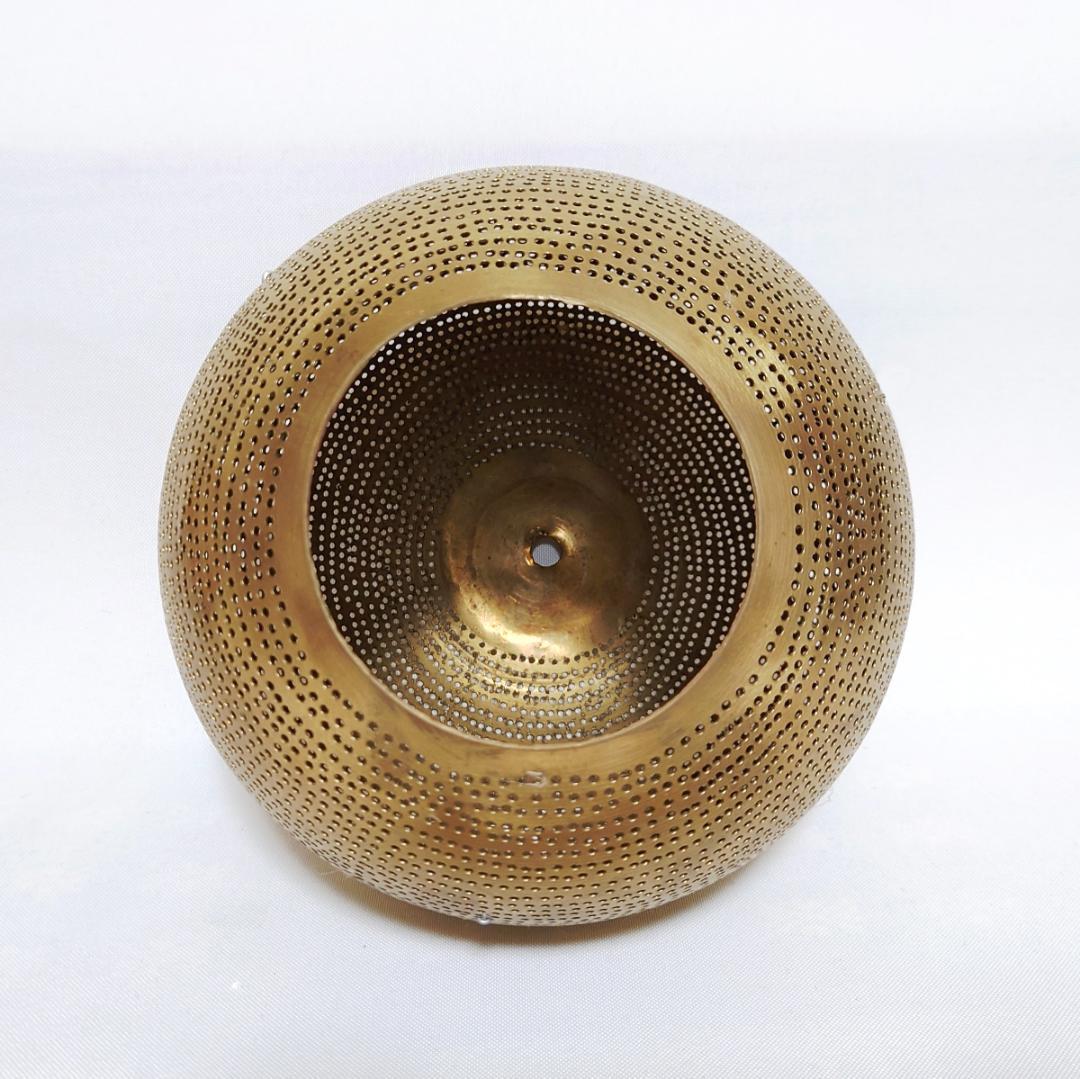 球形　花器　金色　吊