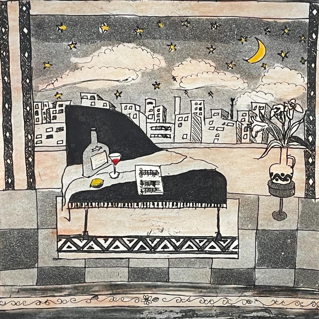 真作保証 Ayuko Kita『PIANO '94』銅版画 EA R8SA65