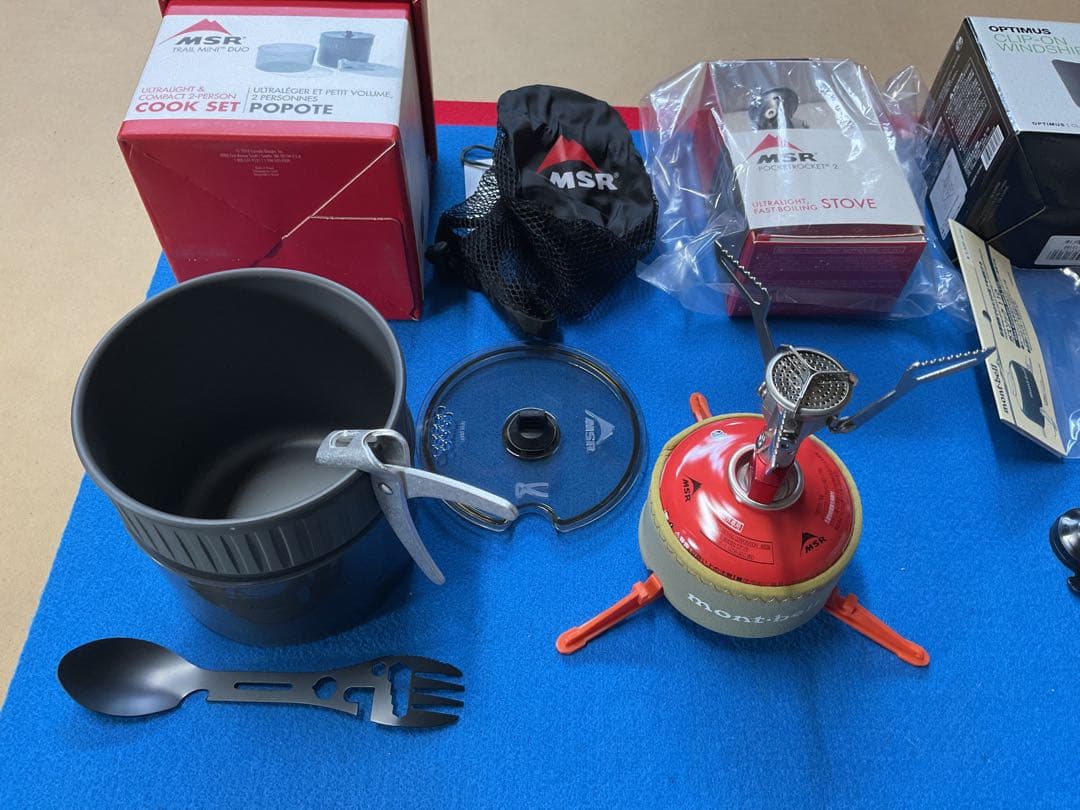 MSRポケットロケット2&MSRクックトレイルミニソロ登山調理器具新品フルセット