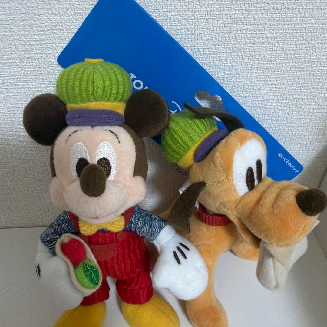 ディズニー　ミッキー　プルート　dreams on the goぬいぐるみバッジ
