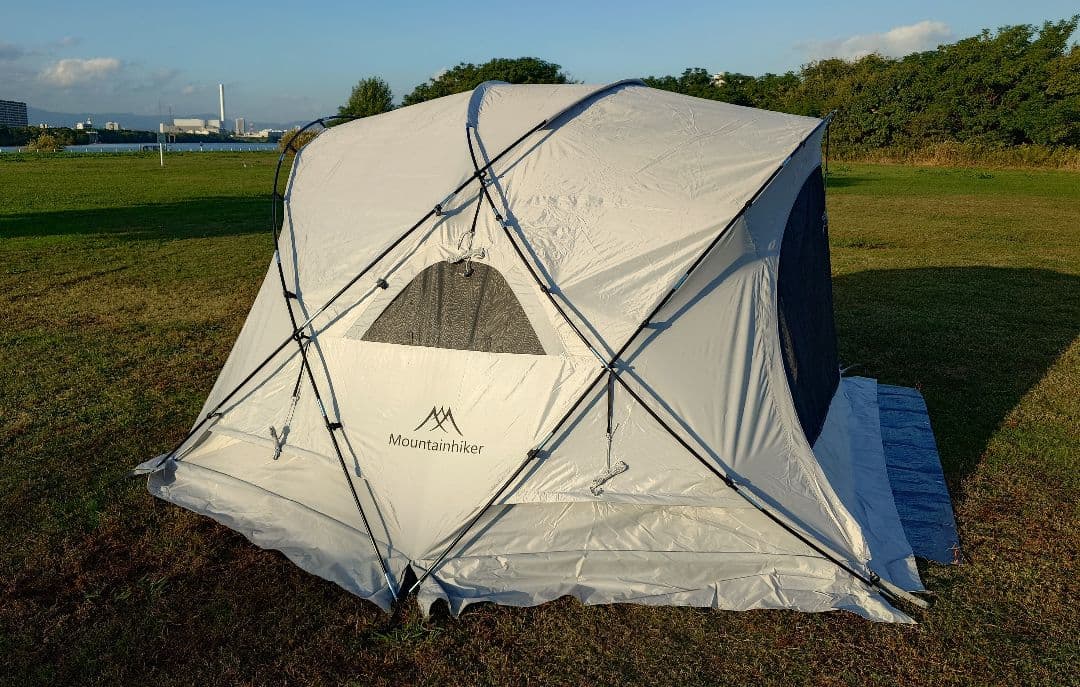 【美品】Mountainhiker 半球ドーム型シェルター テント グレー